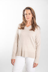Oatmeal V Neck Jumper