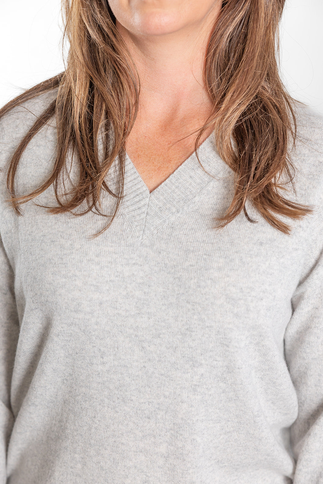 Grey V Neck Jumper