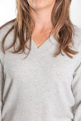 Grey V Neck Jumper