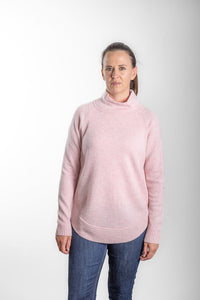 Baby Pink Funnel Neck
