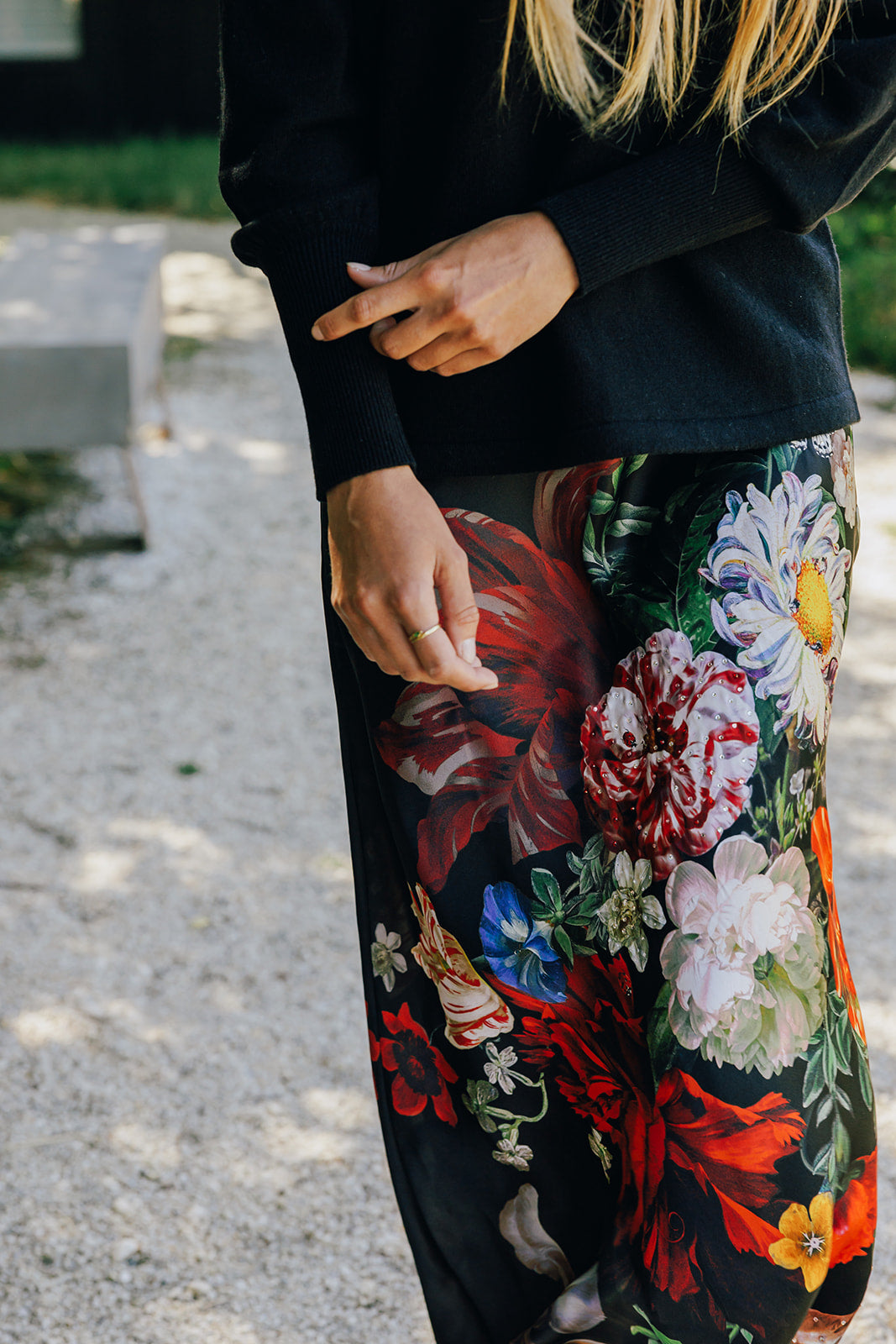 Black Bell Sleeve Crew