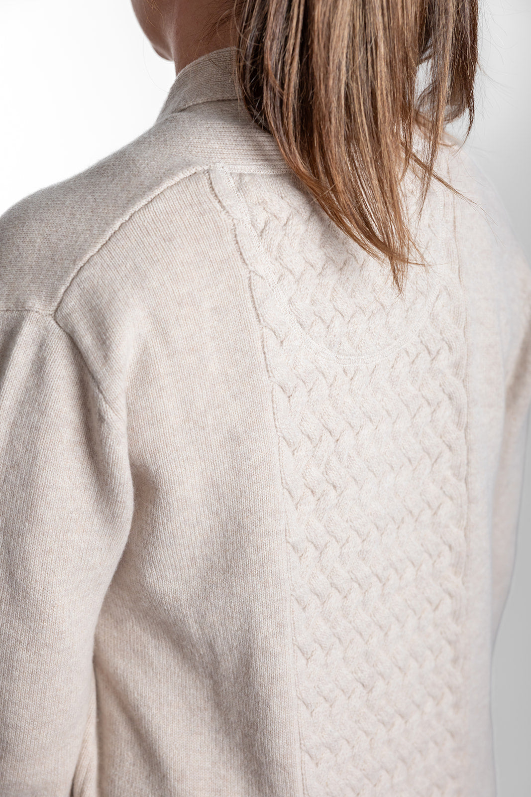 Oatmeal Long Cable Cardigan