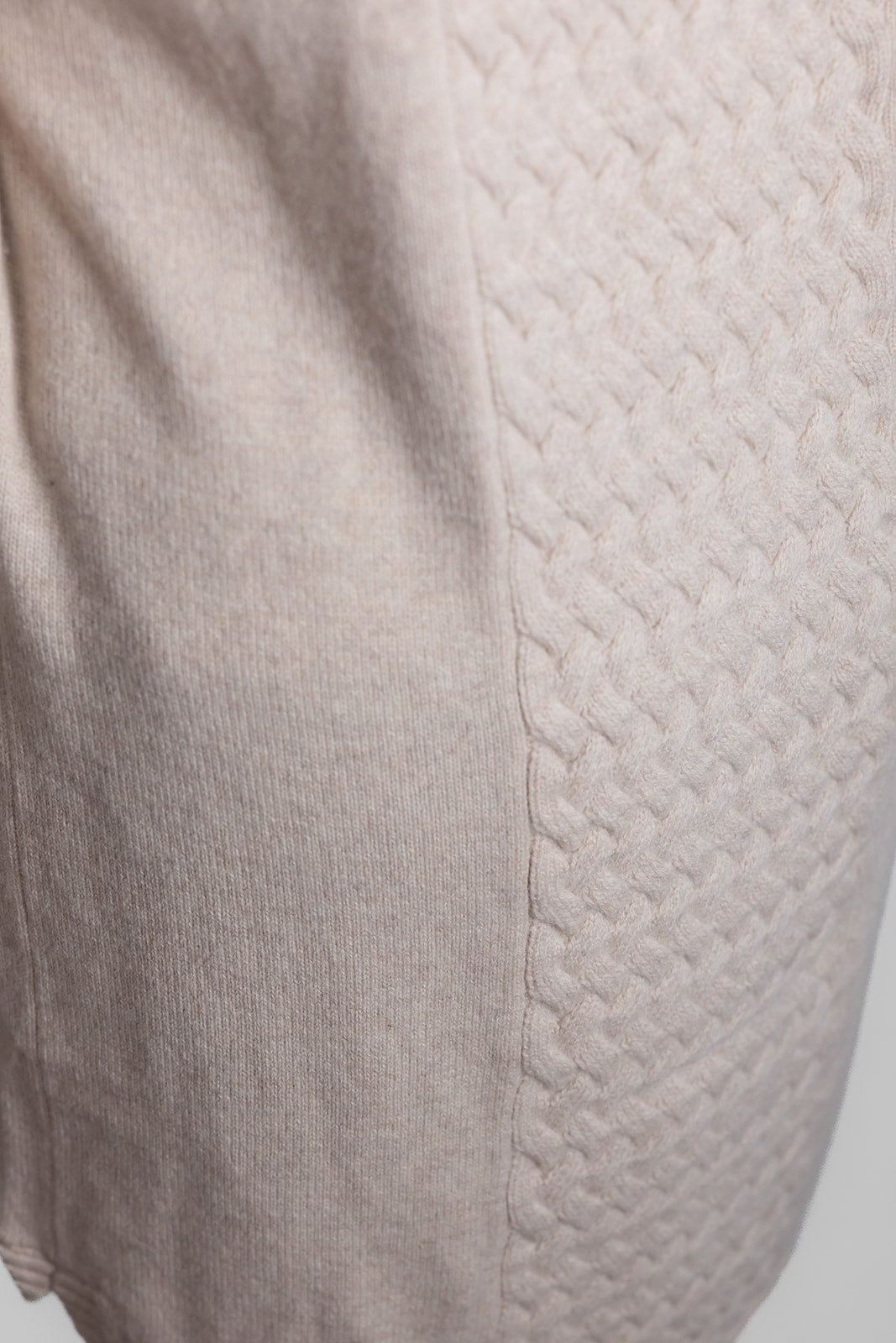 Oatmeal Long Cable Cardigan