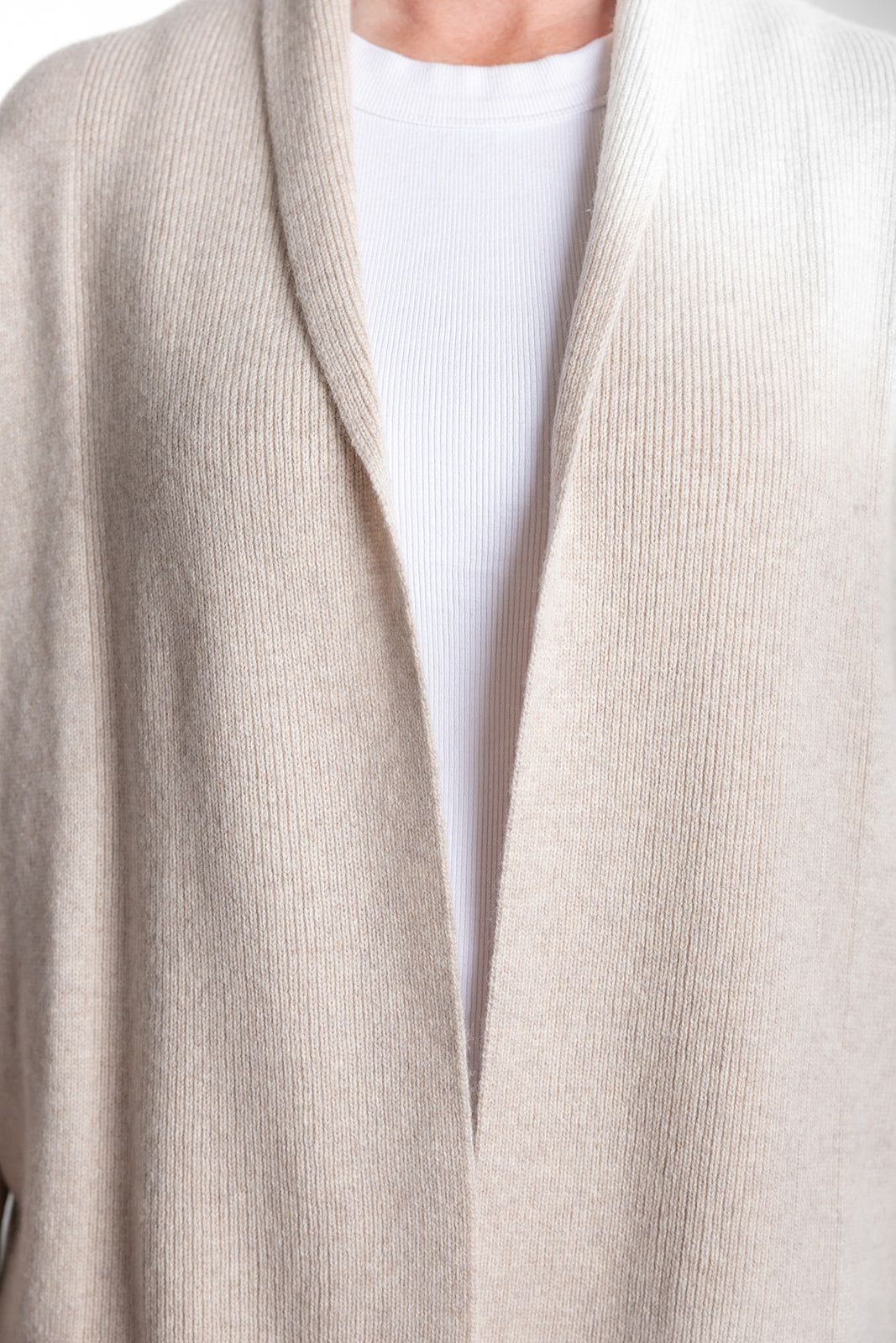 Oatmeal Long Cable Cardigan