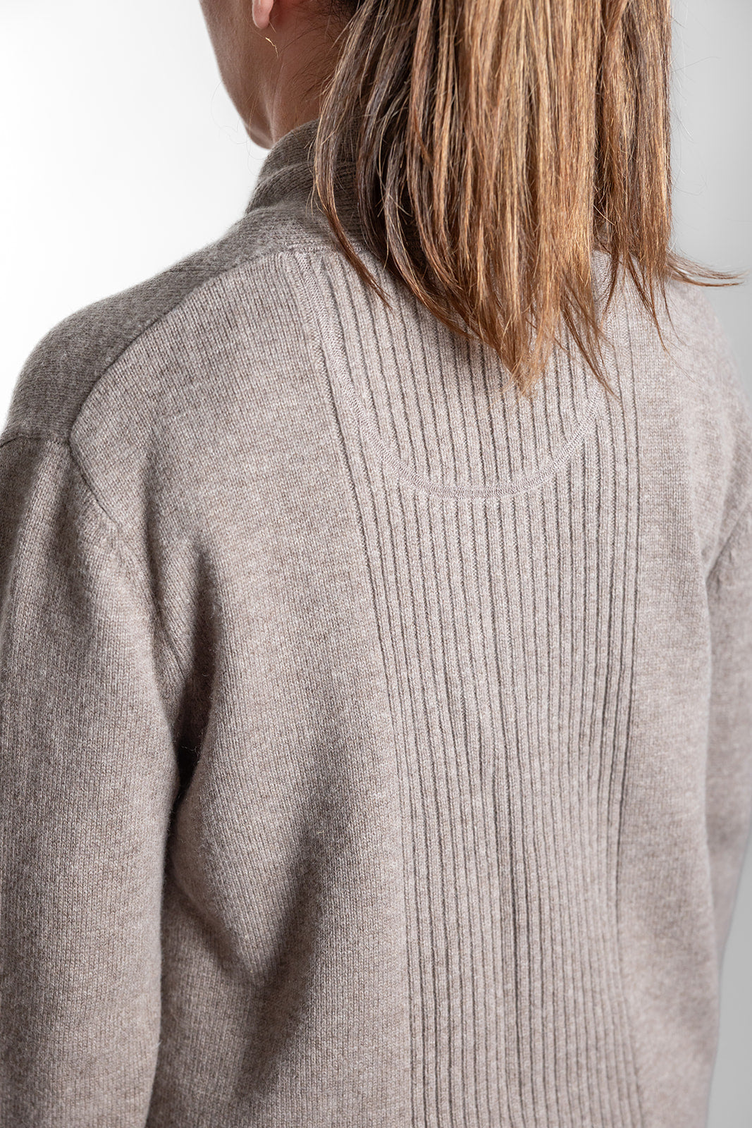 Brown Long Ribbed Cardigan