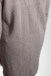 Brown Long Ribbed Cardigan