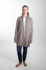 Load image into Gallery viewer, Brown Long Ribbed Cardigan
