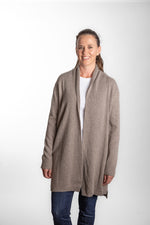 Load image into Gallery viewer, Brown Long Ribbed Cardigan
