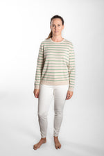 Load image into Gallery viewer, Oatmeal and Mint Green Breton Crew
