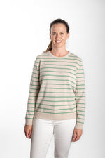 Load image into Gallery viewer, Oatmeal and Mint Green Breton Crew
