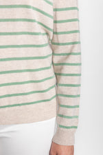 Load image into Gallery viewer, Oatmeal and Mint Green Breton Crew
