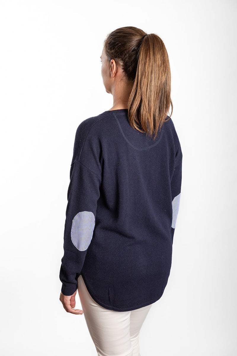 Navy Swing w Blue / White  Stripe Patch
