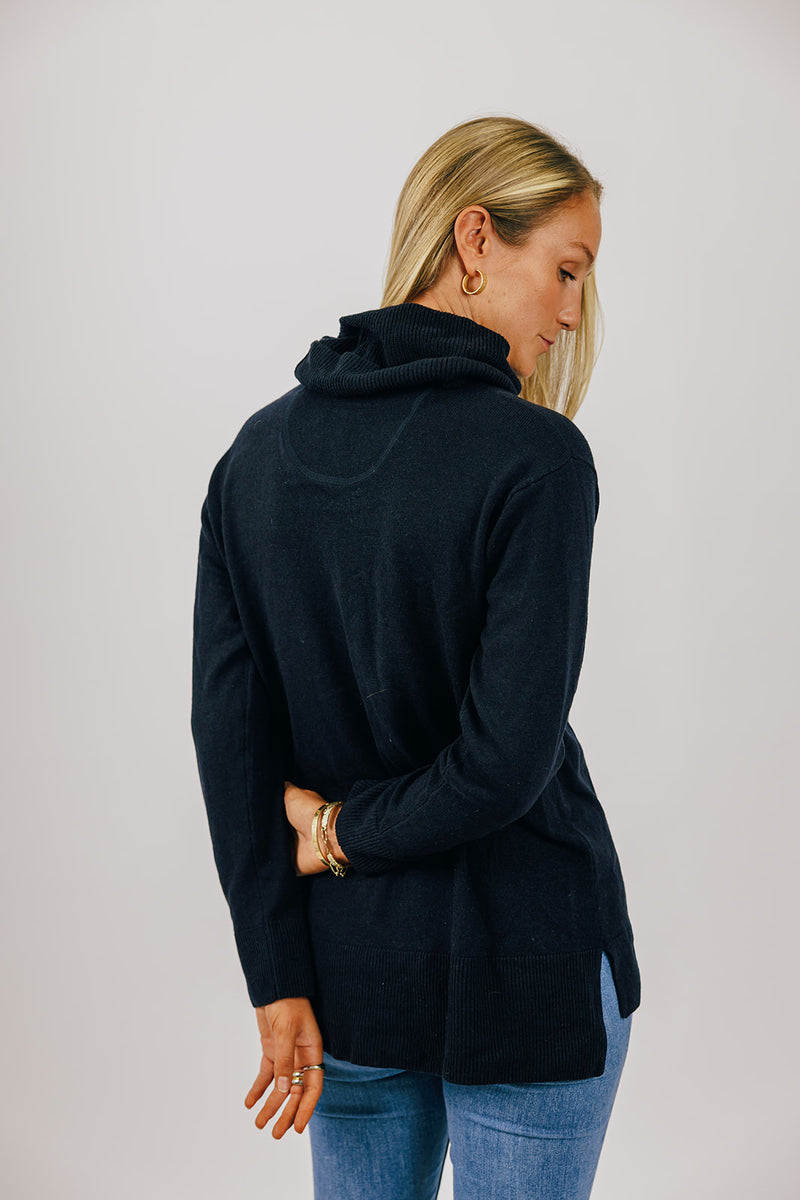 Navy Cowl Jumper