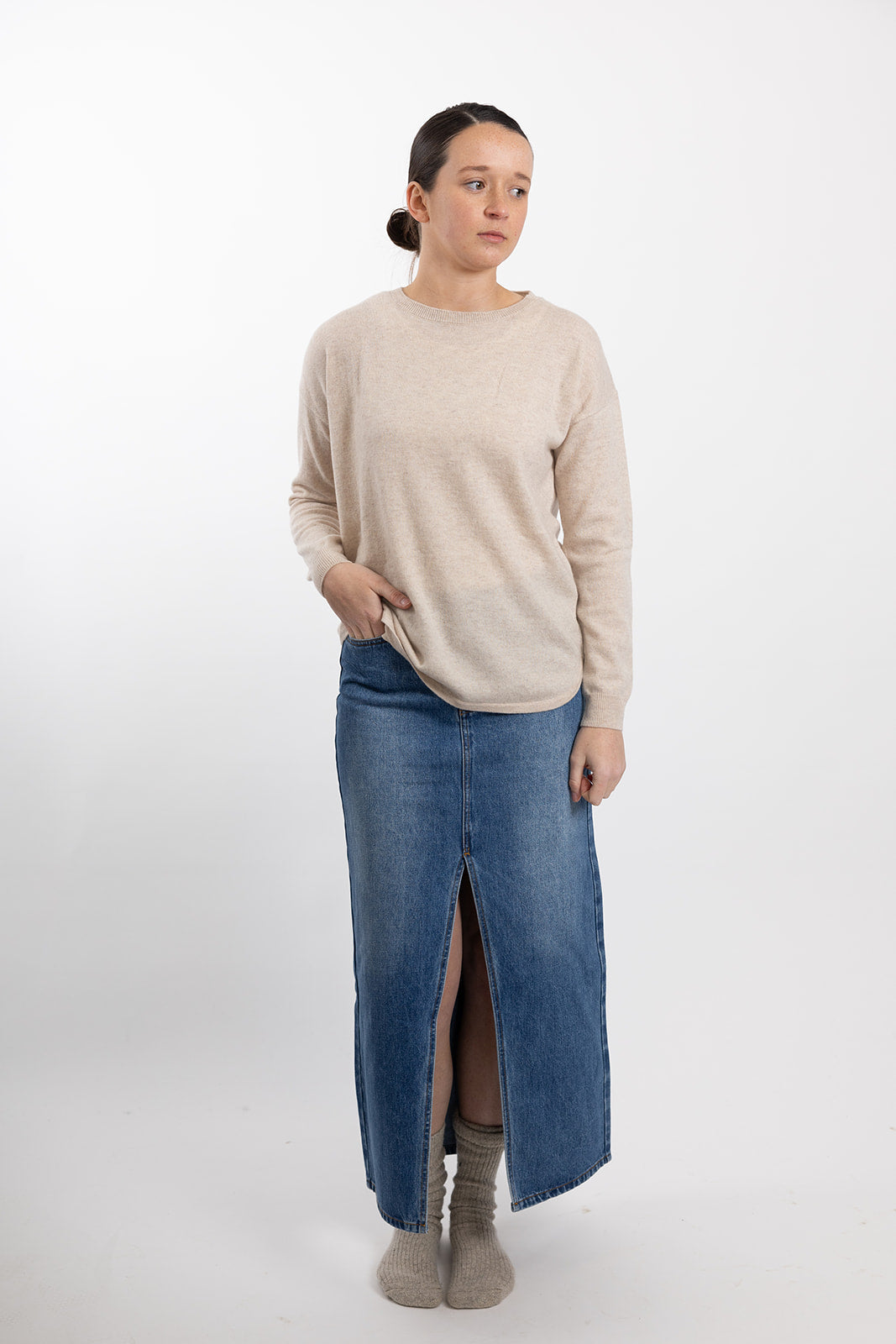 Oatmeal Swing w Blue / White Stripe Patch