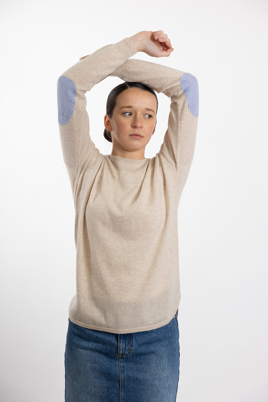 Oatmeal Swing w Blue / White Stripe Patch