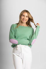 Mint Green Swing with Pink Gingham Patches