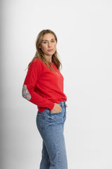 Red Swing with Blue Betsy Liberty Patches