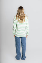 Cotton Cashmere White and Mint Stripe Swing