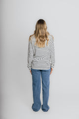 Cotton Cashmere White and Navy Stripe Swing