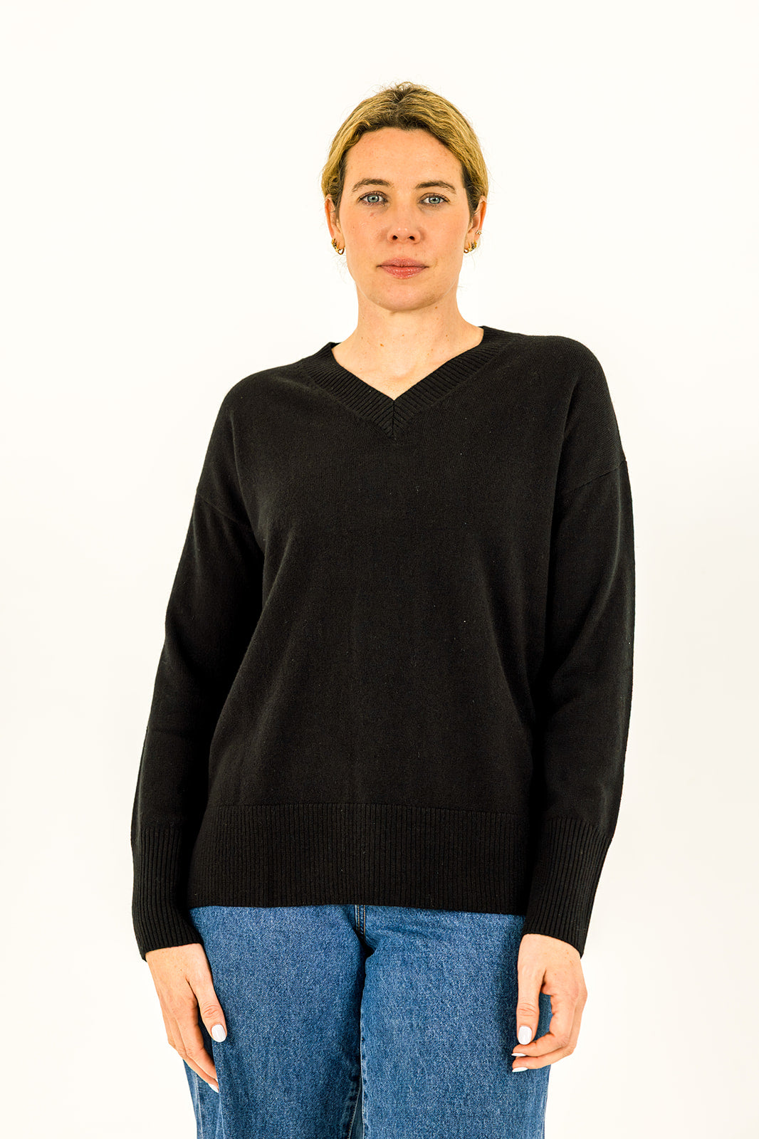 Black Classic V Neck