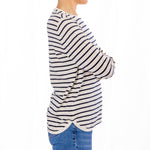 Load image into Gallery viewer, Cotton Cashmere White and Navy Stripe Swing
