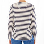 Load image into Gallery viewer, Cotton Cashmere White and Navy Stripe Swing
