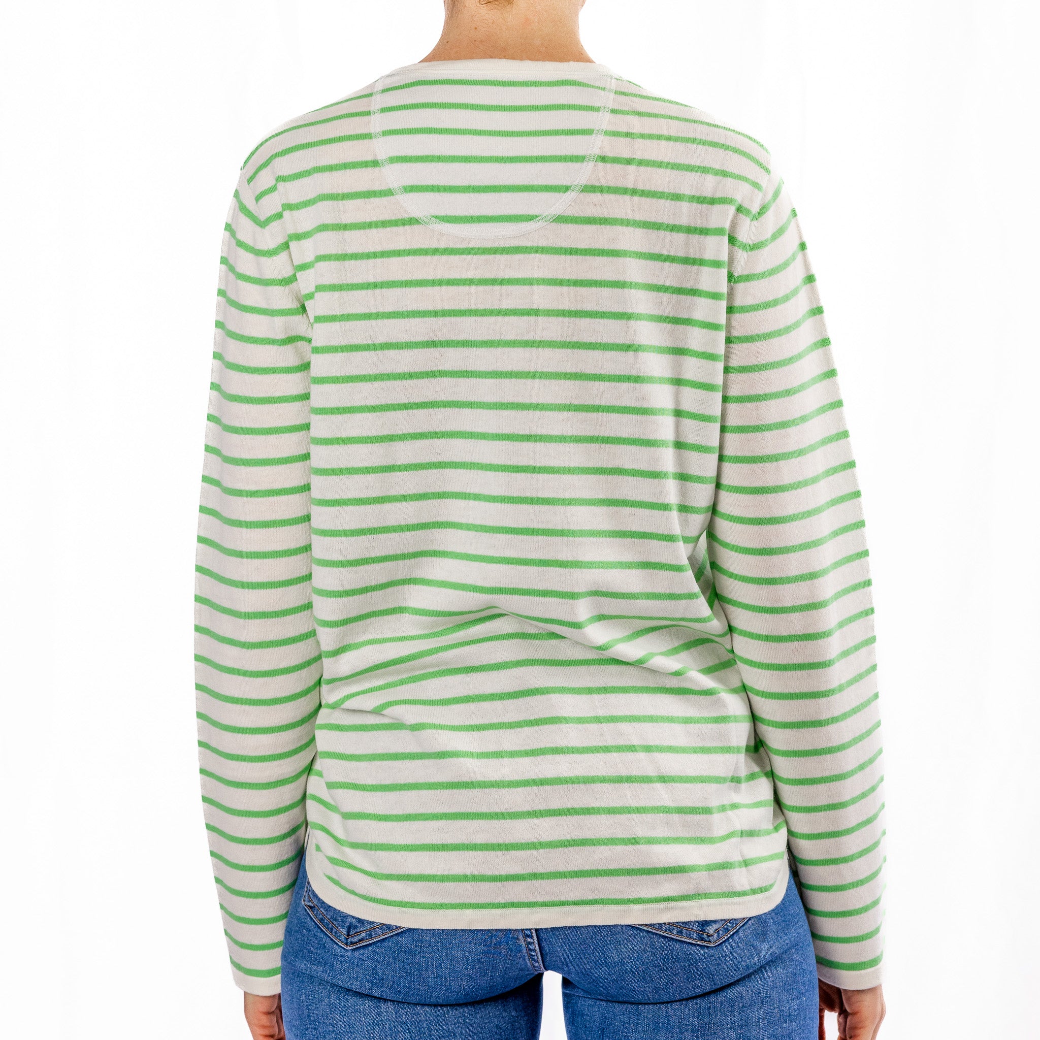 Cotton Cashmere White and Mint Stripe Swing