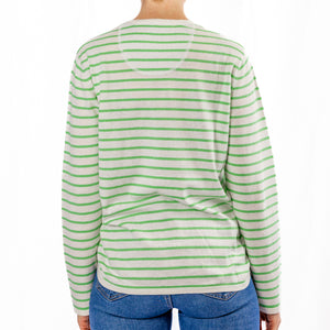 Cotton Cashmere White and Mint Stripe Swing