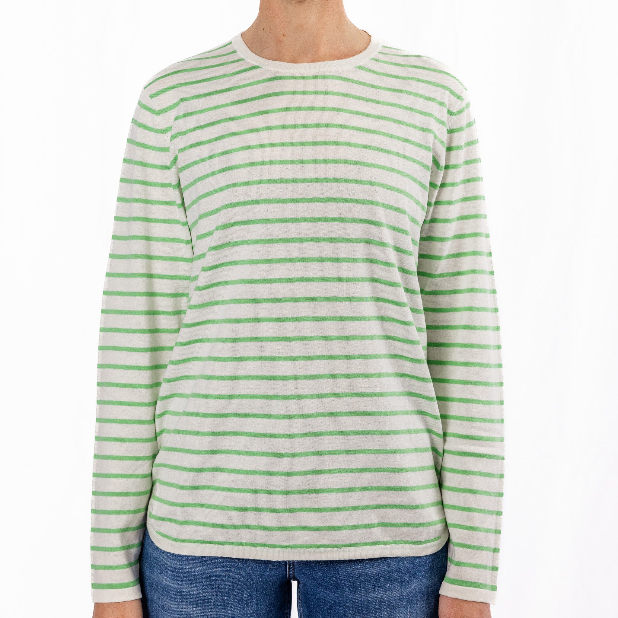 Cotton Cashmere White and Mint Stripe Swing