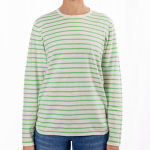 Cotton Cashmere White and Mint Stripe Swing