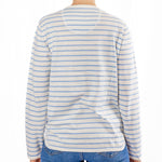 Load image into Gallery viewer, Cotton Cashmere White and Baby Blue Stripe Swing
