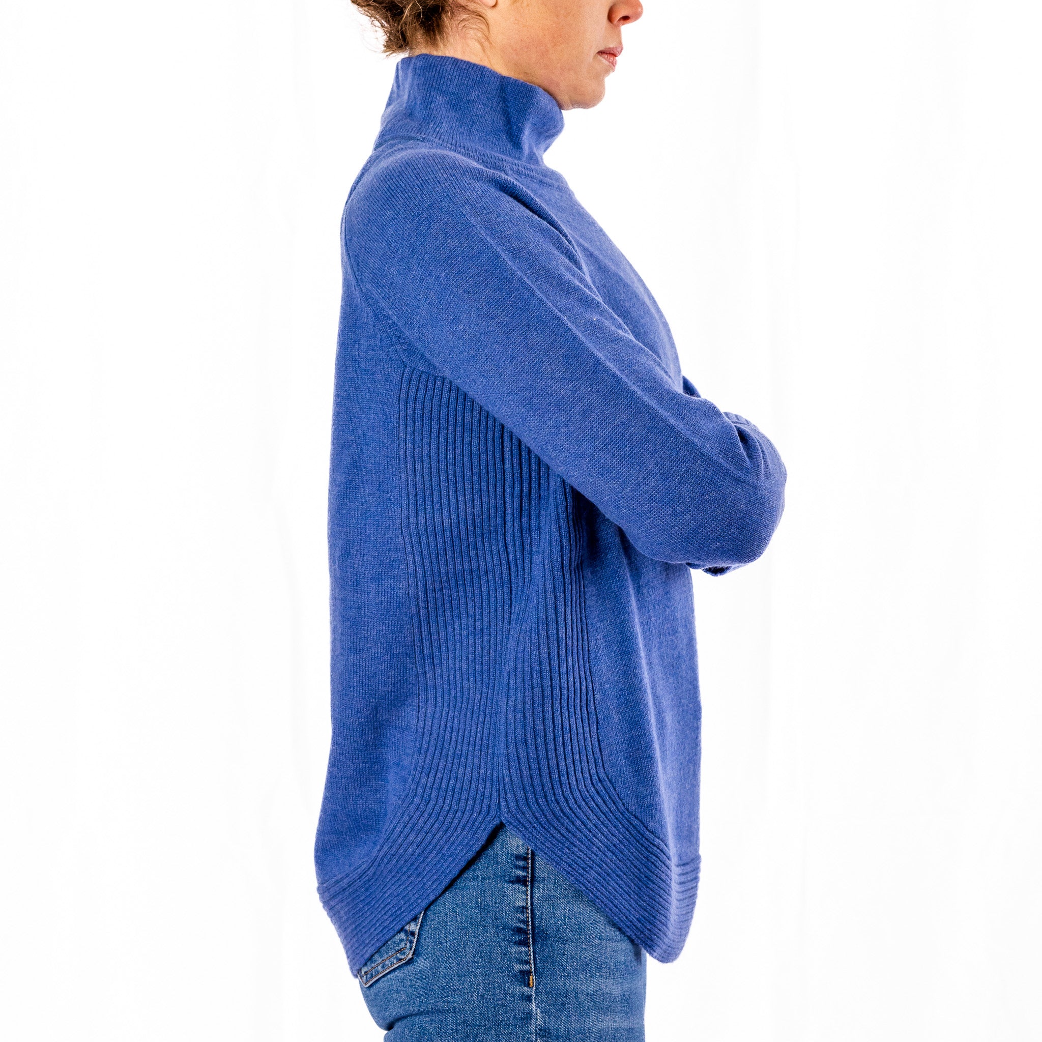 Donkey Blue Funnel Neck Jumper