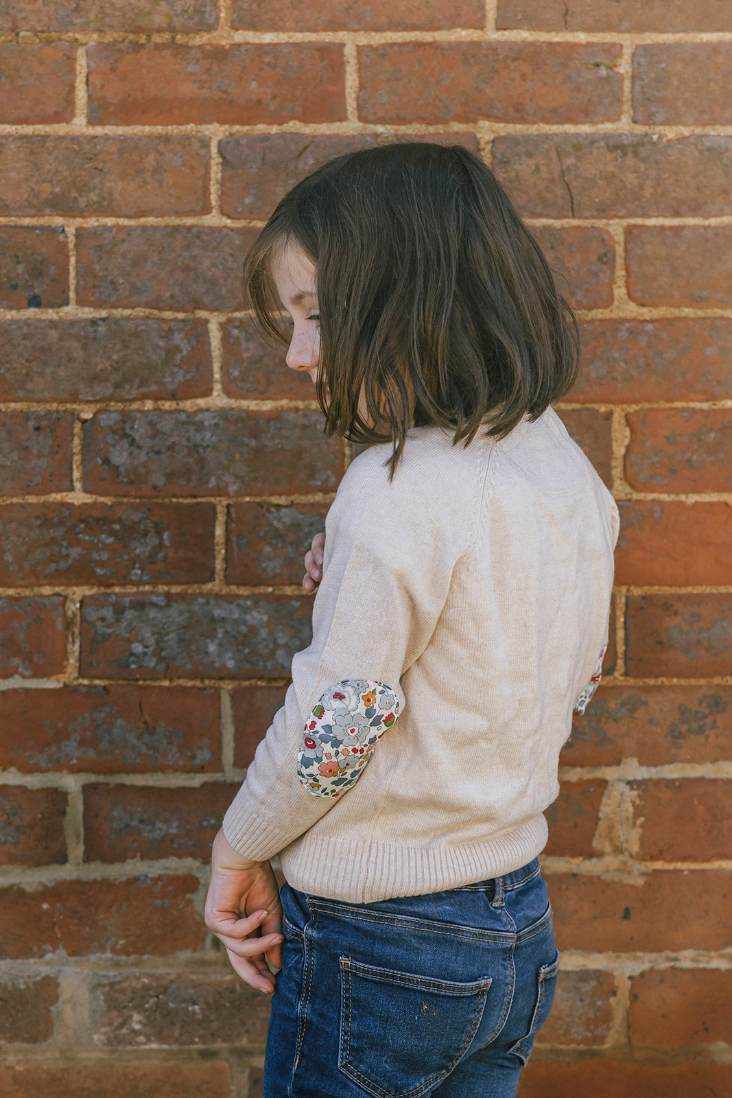 Oatmeal Molly Cardigan with Betsy Liberty Patches