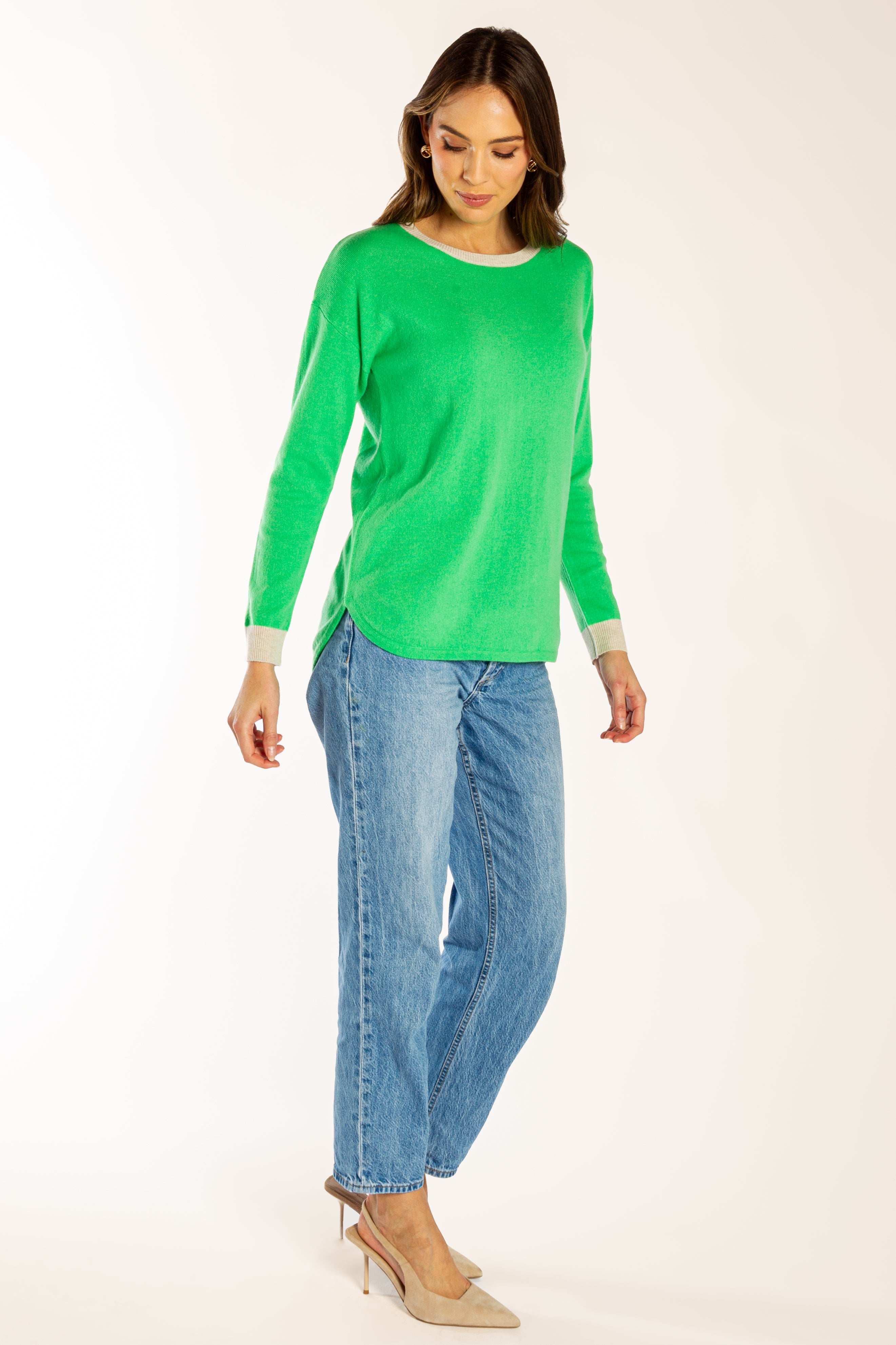 Bright Green with Oatmeal Contrast Swing