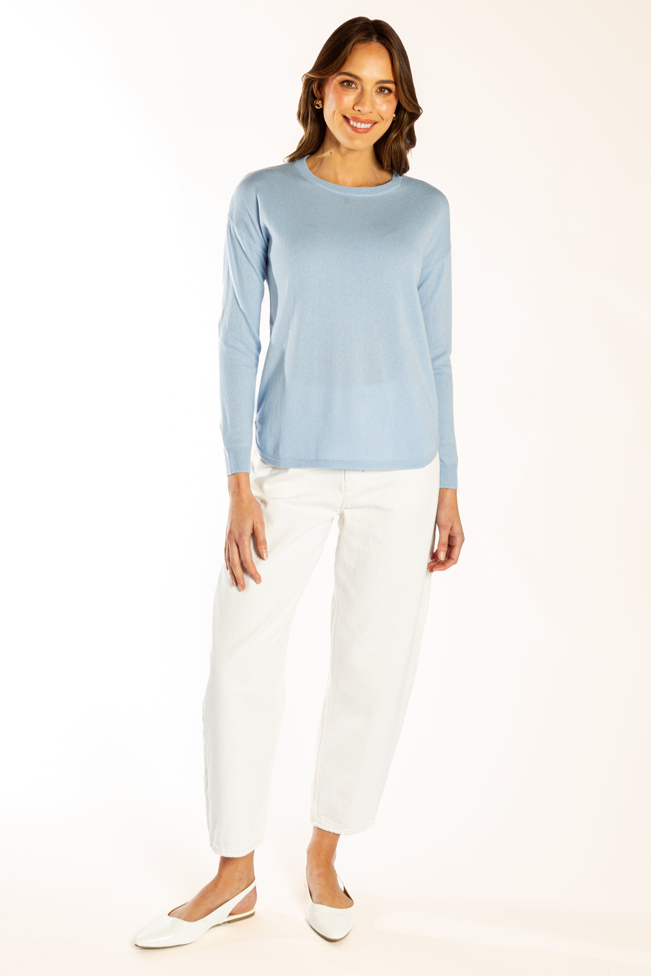 Blue Swing w Blue & White Stripe Elbow Patches