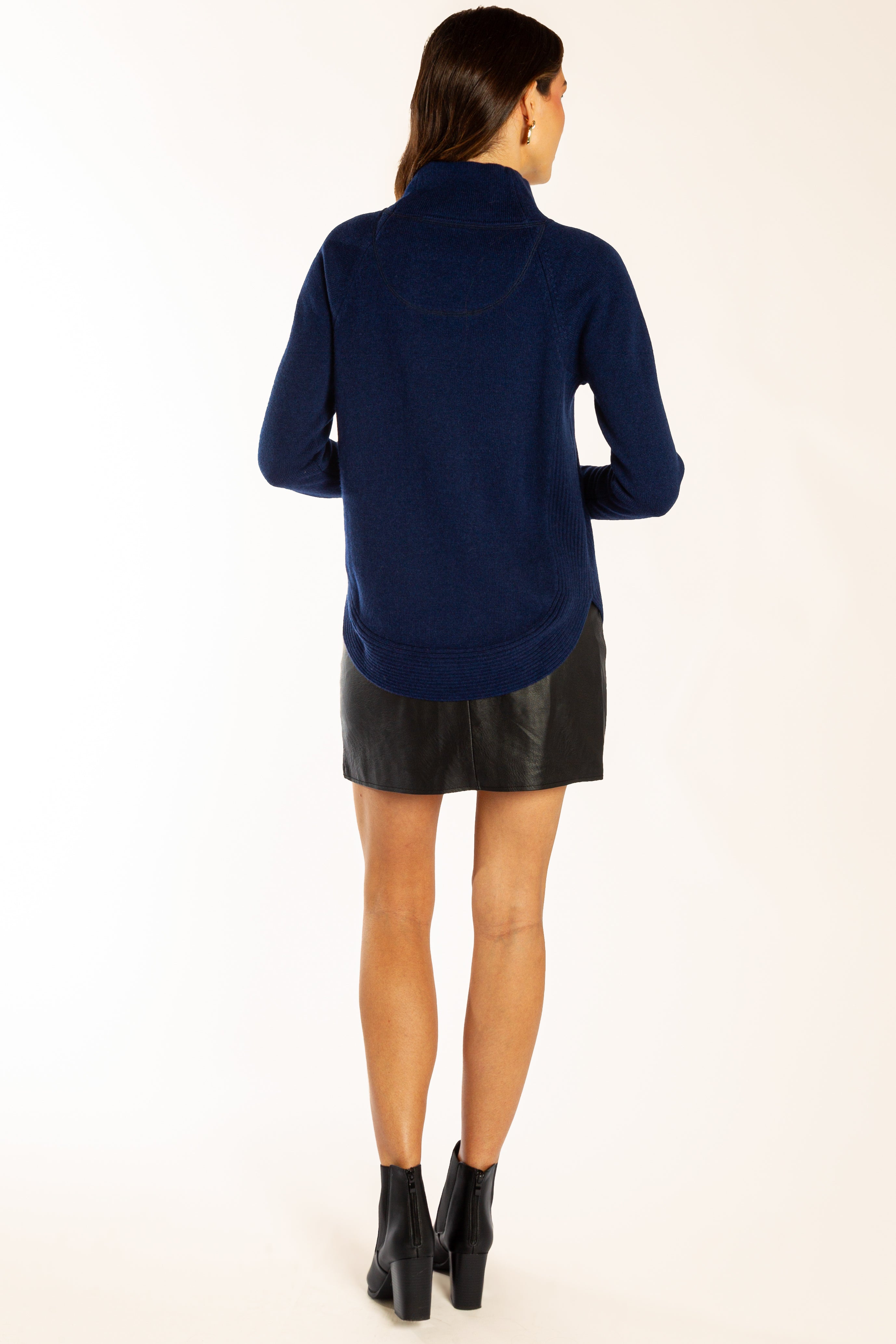 Ink Blue Funnel Neck