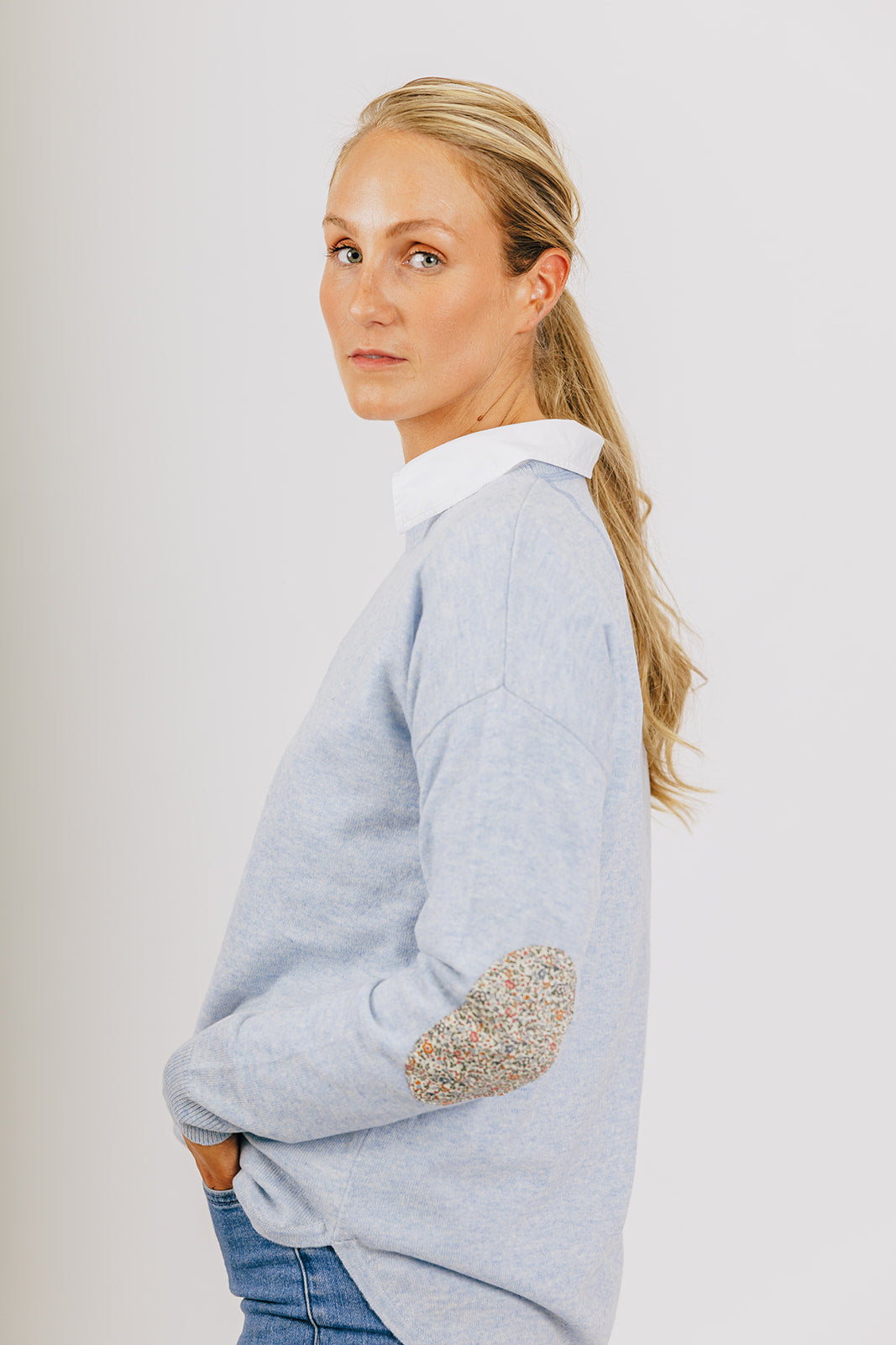 Baby Blue Swing Jumper with Katie & Millie Liberty Patches