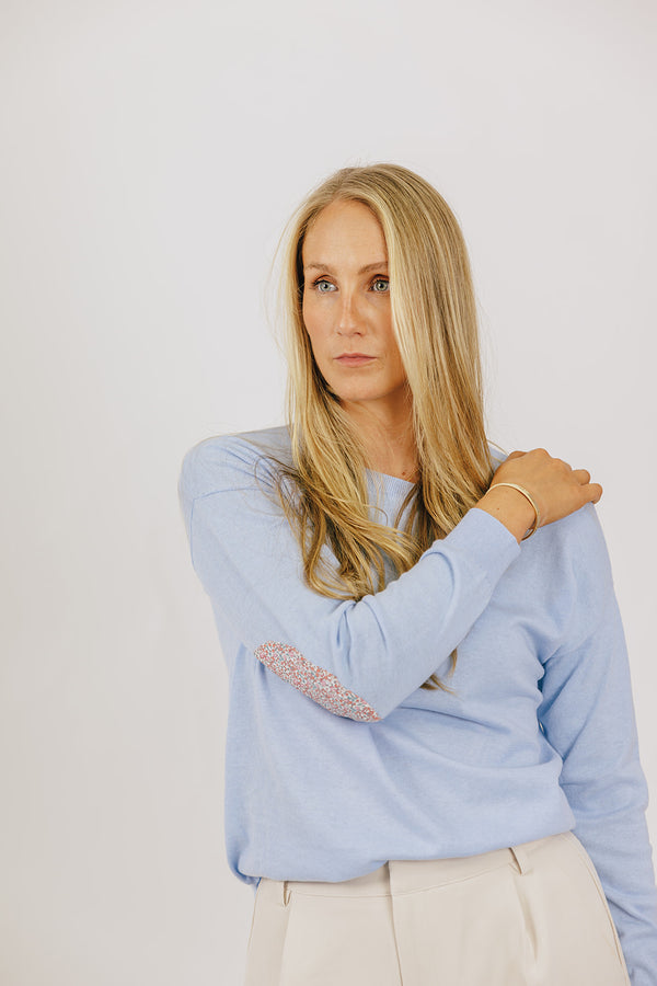 Cotton Cashmere Baby Blue Swing with Eloise Patch