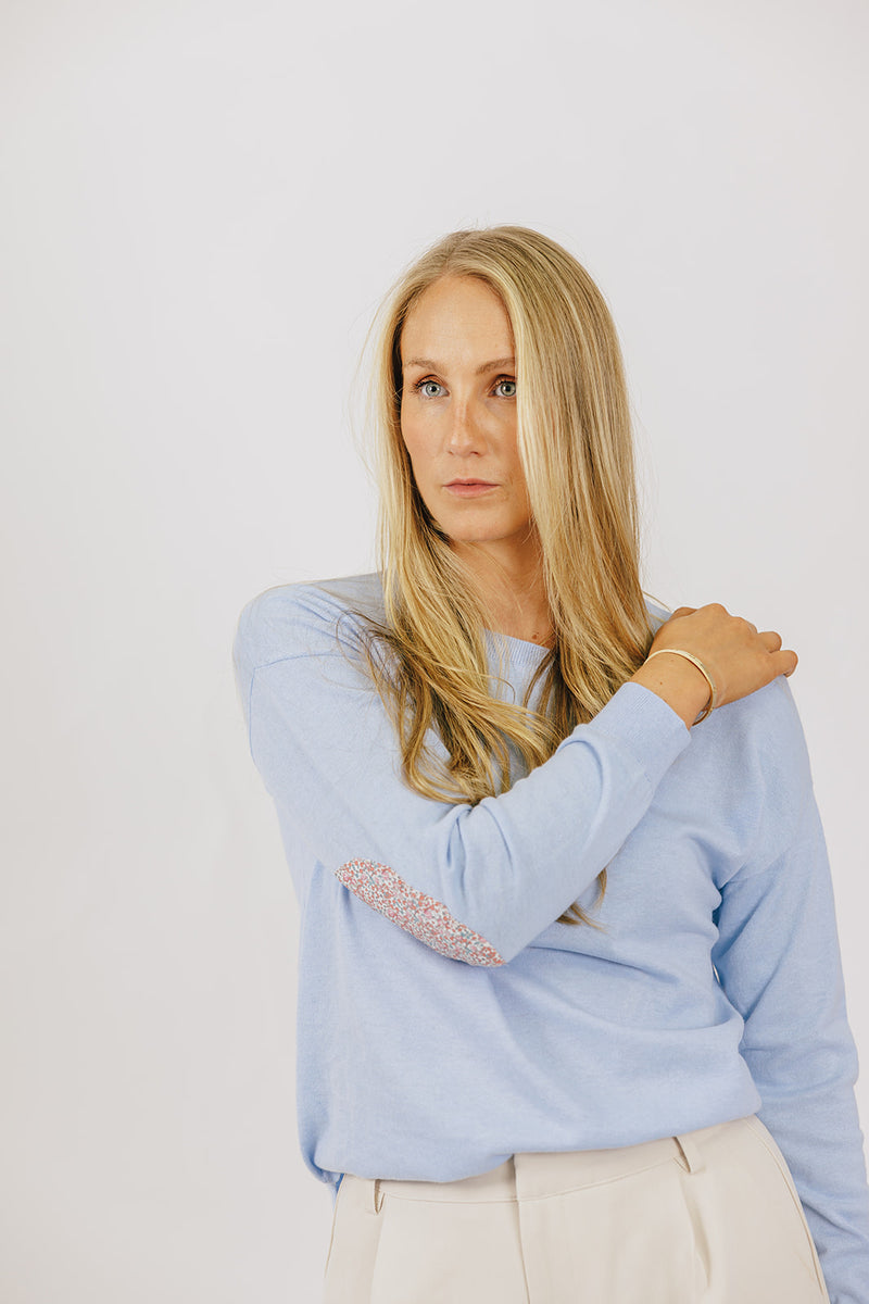 Cotton Cashmere Baby Blue Swing with Eloise Patch