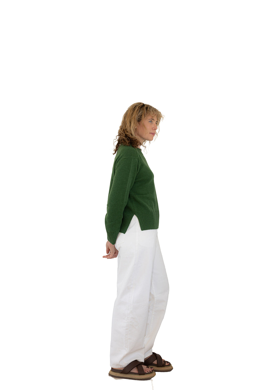 Green Boxy Crew Neck