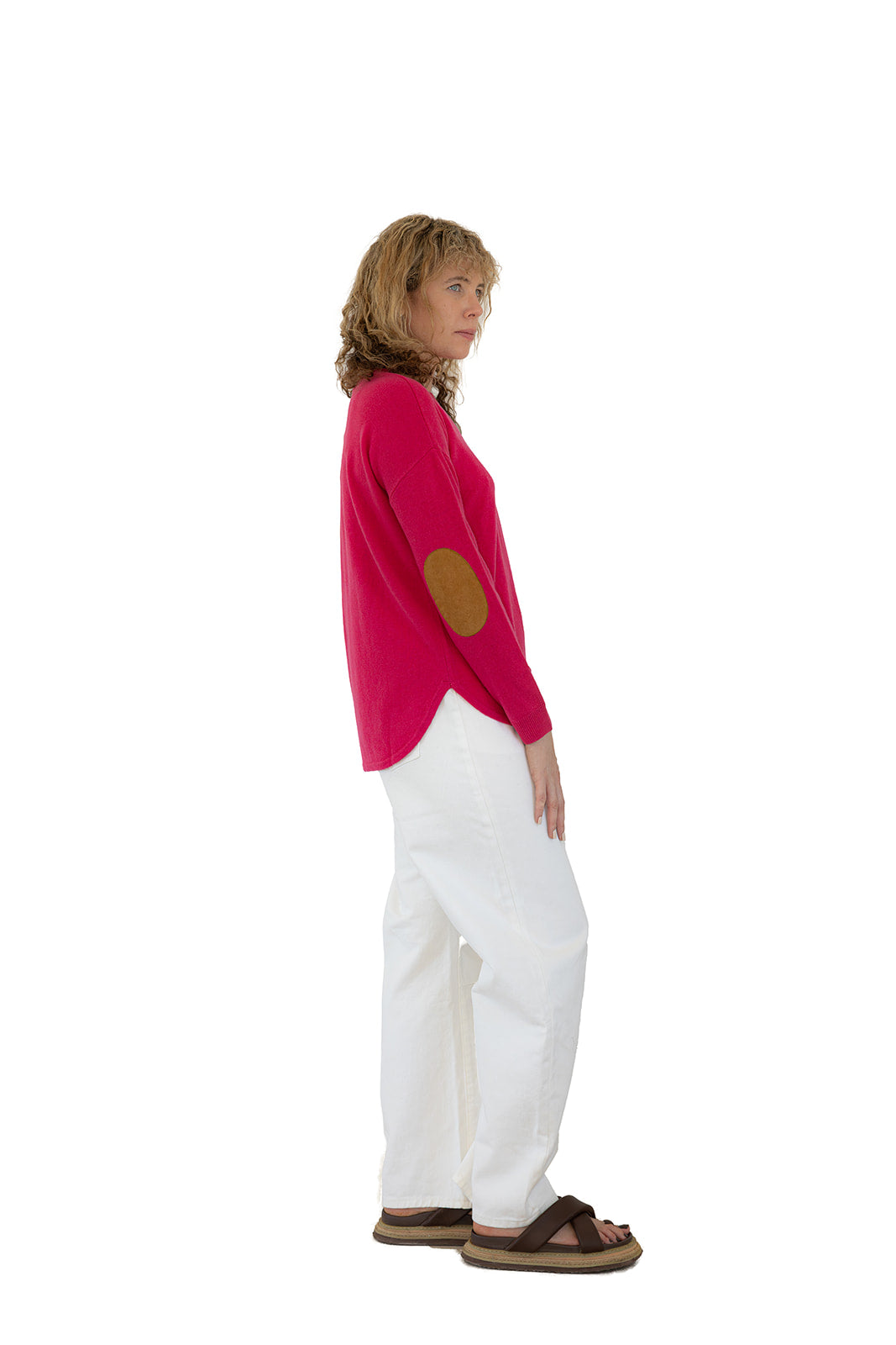 Hot Pink Swing w Tan Elbow Patches