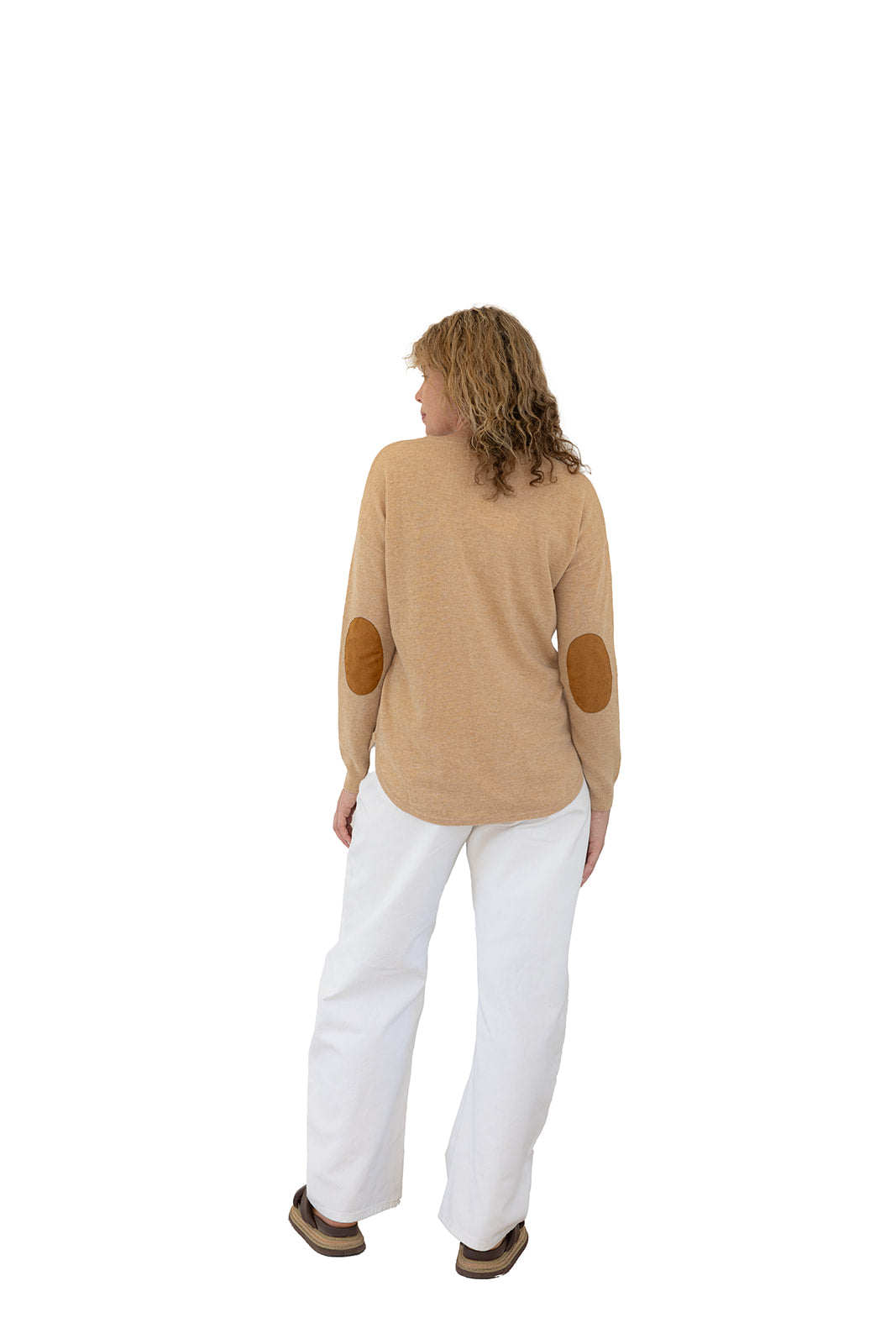 Latte Swing w Tan Elbow Patches