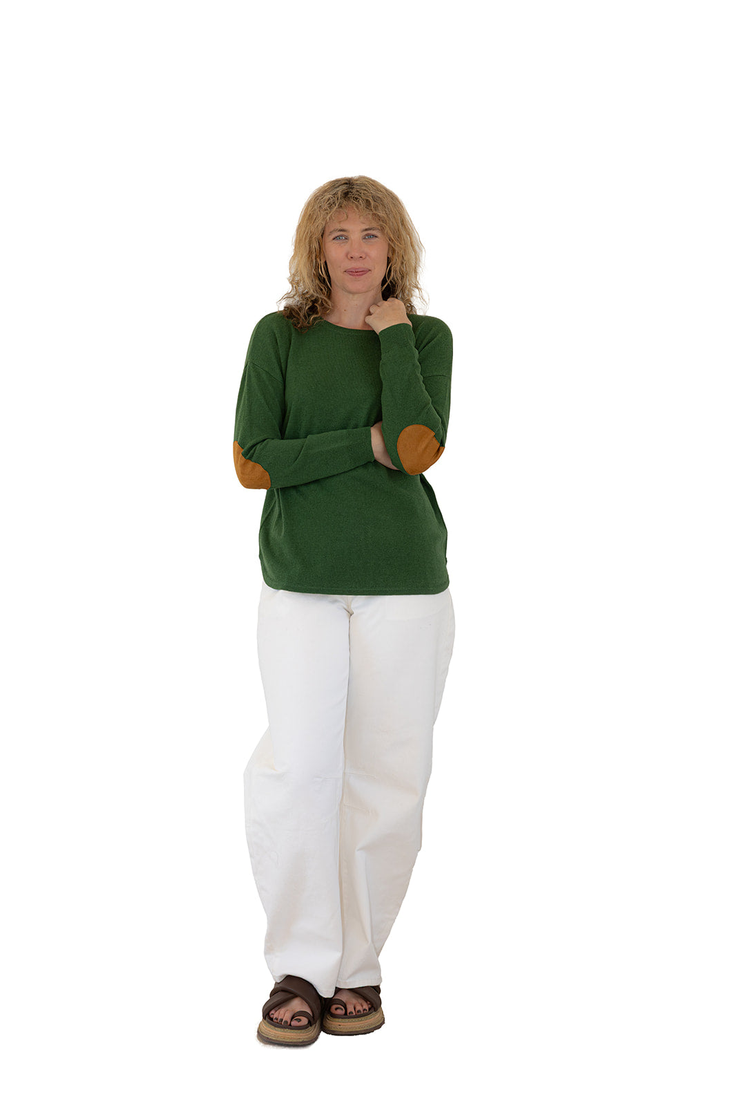 Green Swing w Tan Elbow Patches