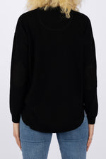Load image into Gallery viewer, Black Swing Jumper with Black Patches
