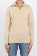 Load image into Gallery viewer, Oatmeal Zip Collar Jumper
