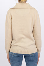 Load image into Gallery viewer, Oatmeal Zip Collar Jumper

