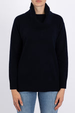 Load image into Gallery viewer, Navy Cowl Jumper
