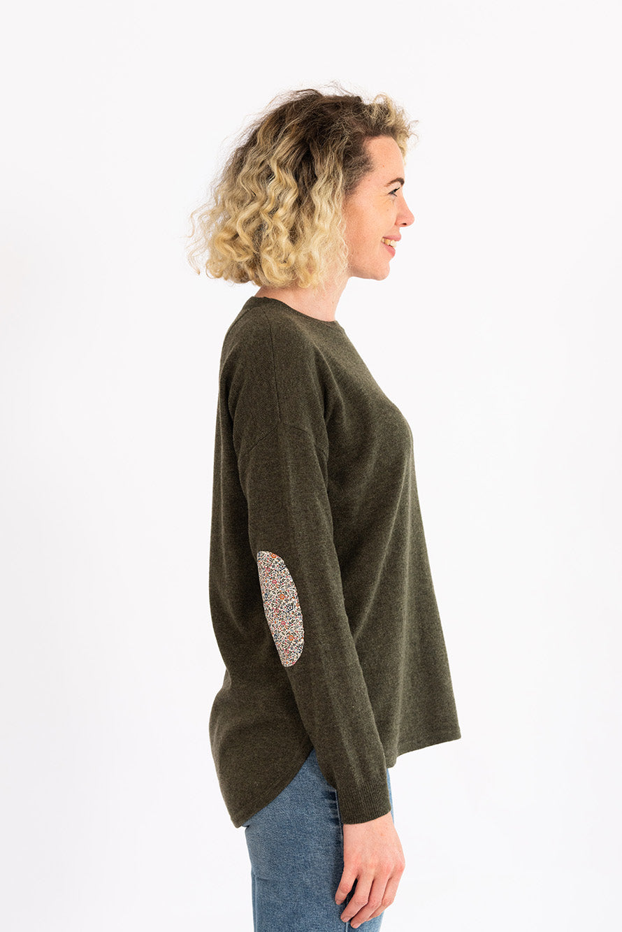 Khaki Swing Jumper with Katie & Millie Liberty Patches