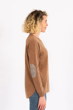 Load image into Gallery viewer, Cinnamon Swing Jumper with Katie and Millie Liberty Patches
