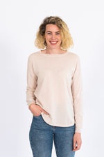 Load image into Gallery viewer, Oatmeal Swing Jumper with Tan Patches
